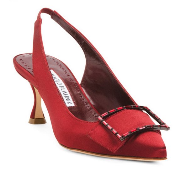 NEW MANOLO BLAHNIK Satin Slingback Pumps - Picture 3 of 12